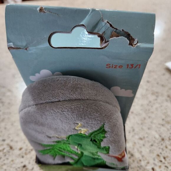 Zac & Evan Plush Dragon Printed Boys Kids Slide Slipper Beast Boss Size Medium - Picture 8 of 8